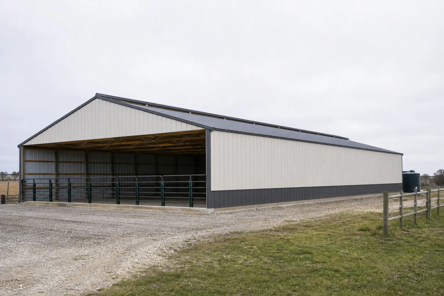 Example configuration of a livestock barn